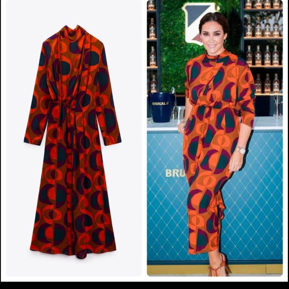 Zara printed midi dress